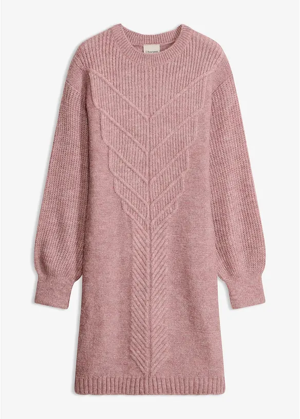 Strickkleid in rosa von vorne - bonprix
