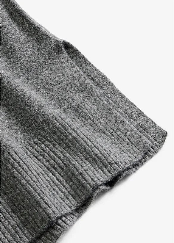 Oversized Strickkleid in Midilänge in grau - bonprix