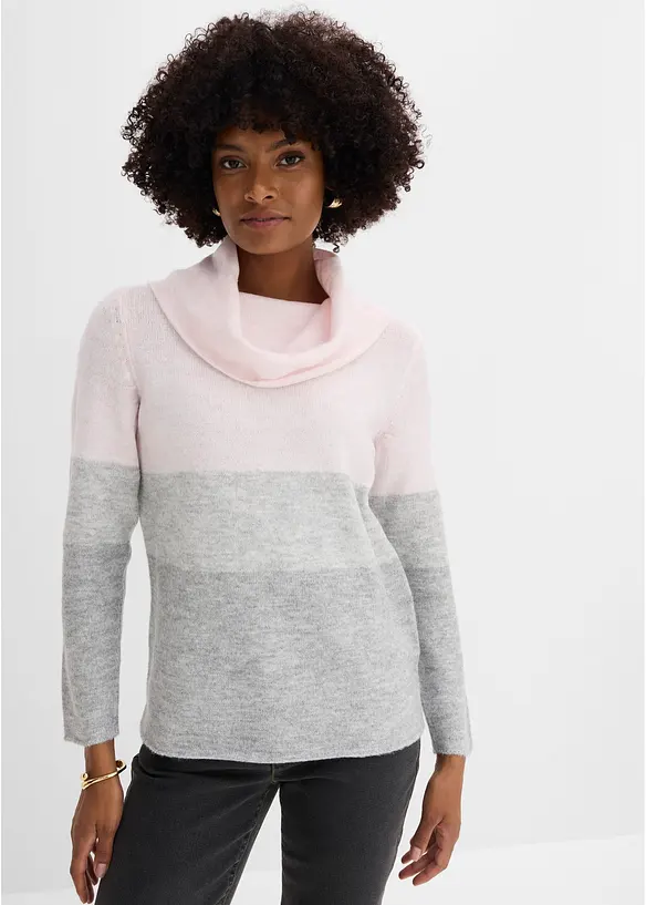 Rollkragenpullover in rosa von vorne (im Anschnitt) - bonprix