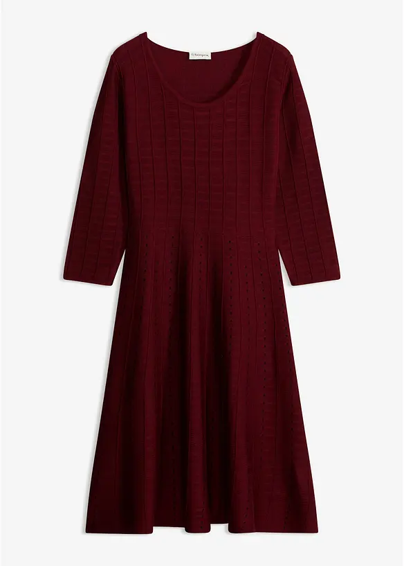 Strickkleid aus weichem Viskose-Mix in rot von vorne - bonprix