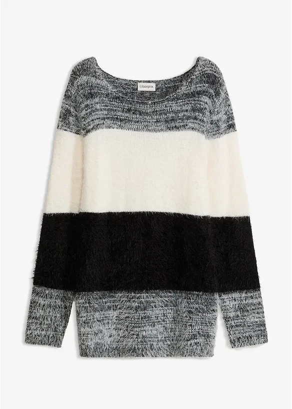 Grobstrick-Pullover in schwarz von vorne - bonprix Grobstrick-Pullover in schwarz von vorne - bonprix