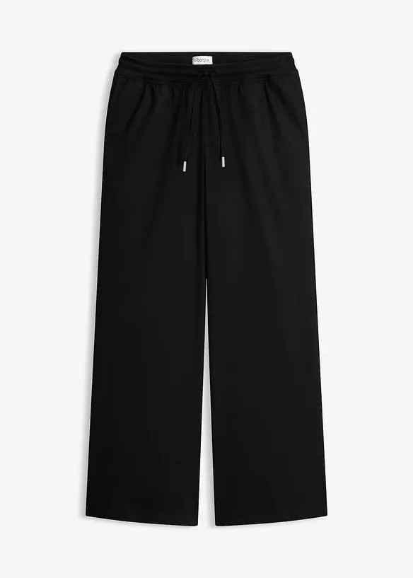 Marlenehose aus Viskose-Mix in schwarz von vorne - bonprix