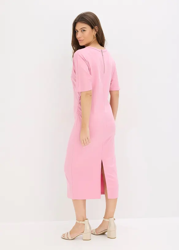 Midikleid aus bequemen Punto di Roma in rosa von hinten (Totalaufnahme) - bonprix