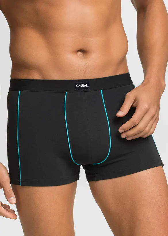 Boxershorts eng mit Baumwolle (3er Pack) in schwarz von vorne - bonprix