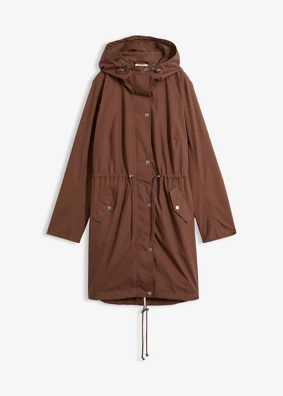 Parka mit Kapuze in braun von vorne - bonprix