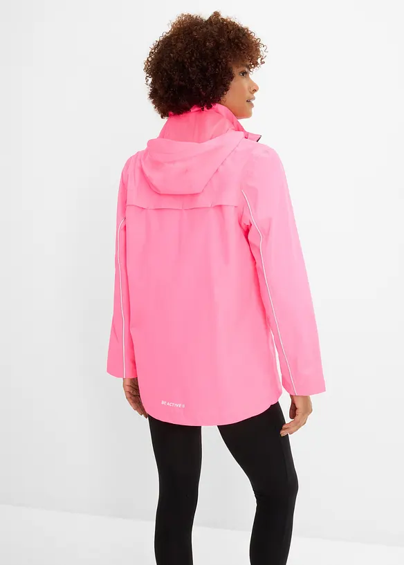wasserabweisende, reflektierende Funktions-Jacke in pink von hinten (im Anschnitt) - bonprix