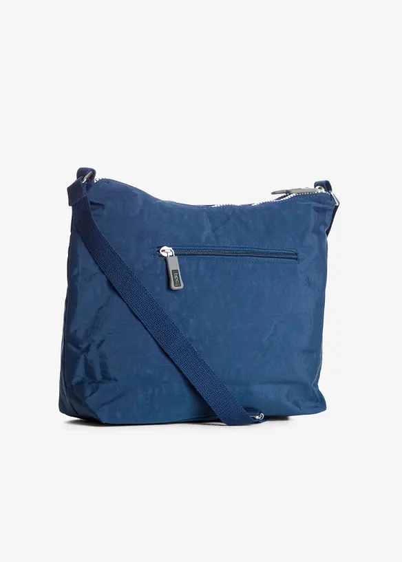 Umhängetasche mit Außentaschen in blau von hinten - bonprix