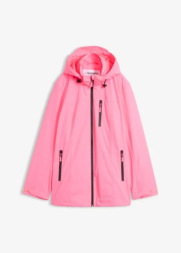 wasserabweisende, reflektierende Funktions-Jacke in pink von vorne - bonprix