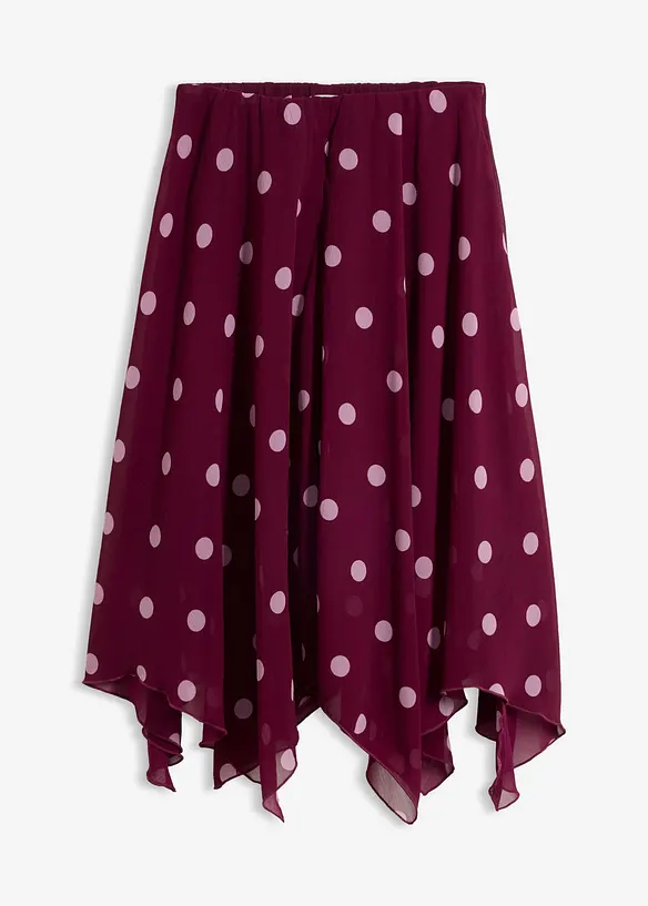 Chiffon-Midirock mit asymmetrischem Saum in lila von vorne - bonprix Chiffon-Midirock mit asymmetrischem Saum in lila von vorne - bonprix