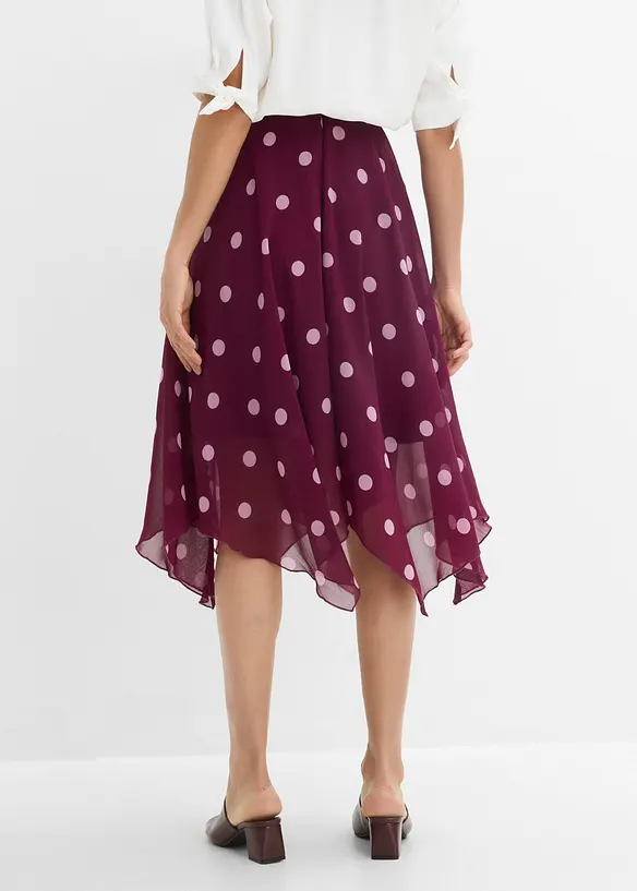 Chiffon-Midirock mit asymmetrischem Saum in lila von hinten - bonprix Chiffon-Midirock mit asymmetrischem Saum in lila von hinten - bonprix