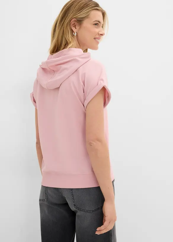 Sweatshirt mit Kapuze in rosa von hinten (im Anschnitt) - bonprix