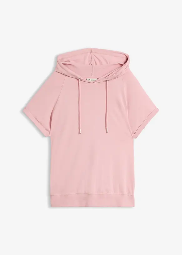 Sweatshirt mit Kapuze in rosa von vorne - bonprix