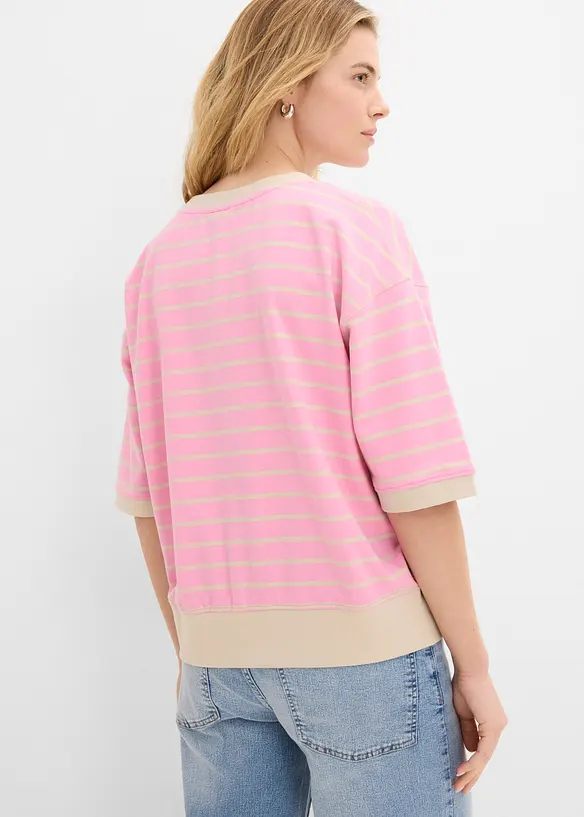 Lockeres Sweatshirt aus Baumwoll-Mix in rosa von hinten (im Anschnitt) - bonprix Lockeres Sweatshirt aus Baumwoll-Mix in rosa von hinten (im Anschnitt) - bonprix