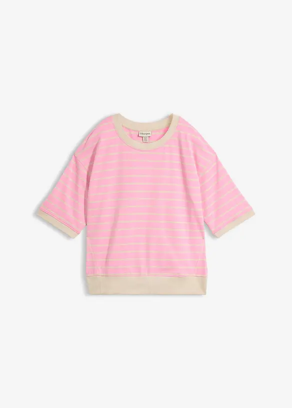 Lockeres Sweatshirt aus Baumwoll-Mix in rosa von vorne - bonprix Lockeres Sweatshirt aus Baumwoll-Mix in rosa von vorne - bonprix