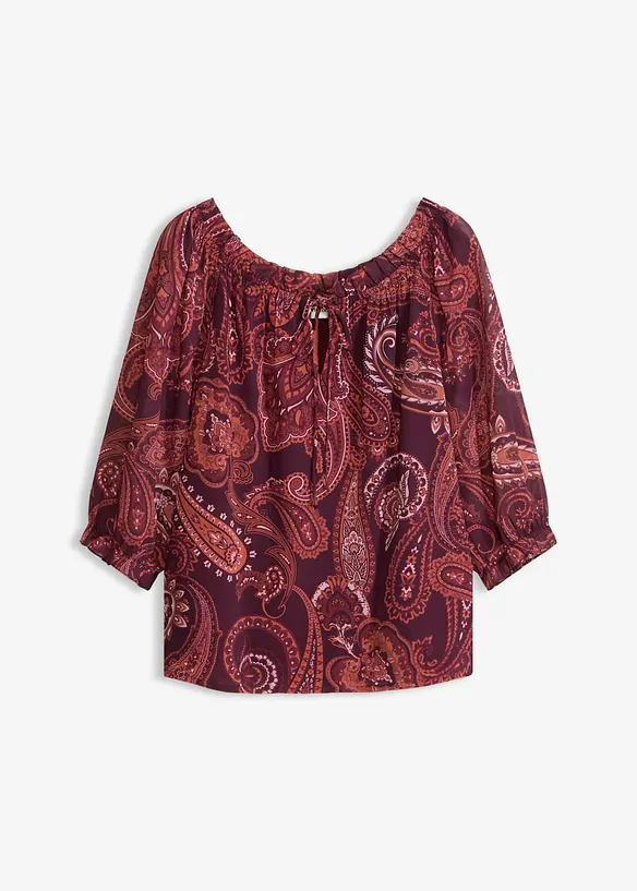 Chiffonbluse in rot von vorne - bonprix