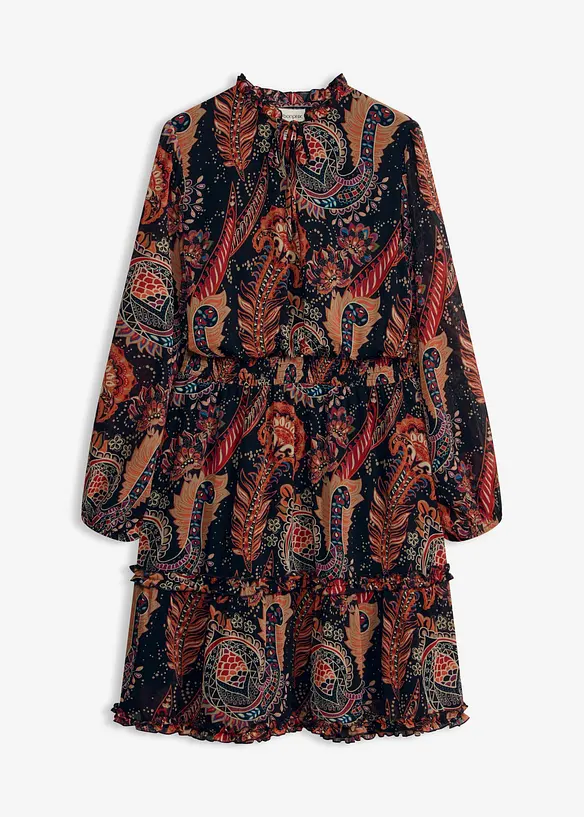 Chiffonkleid in schwarz von vorne - bonprix Chiffonkleid in schwarz von vorne - bonprix