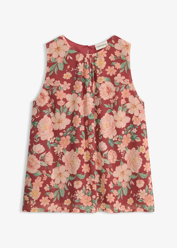 Chiffon-Blusentop in rot von vorne - bonprix