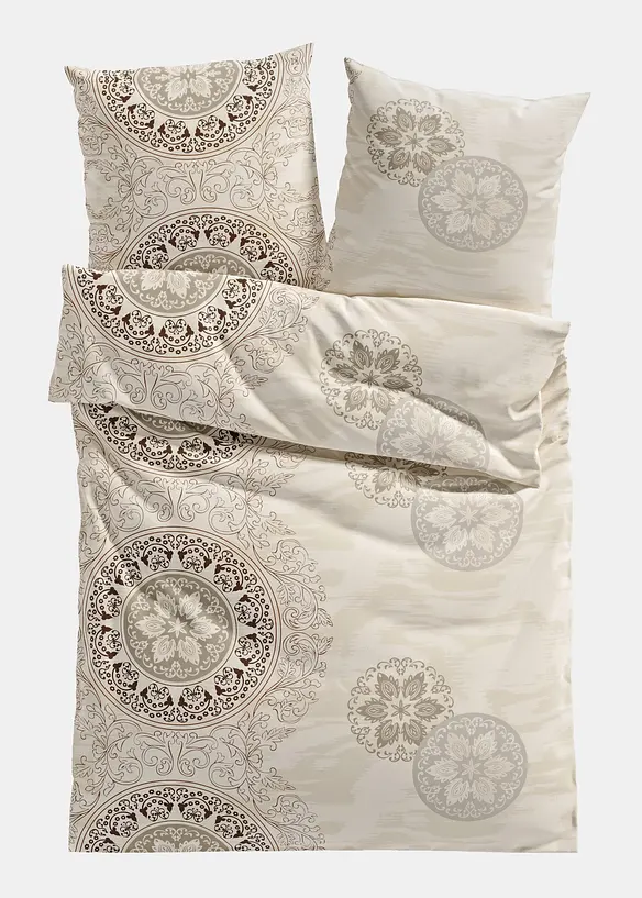 Linon-Bettwäsche in beige von vorne - bonprix