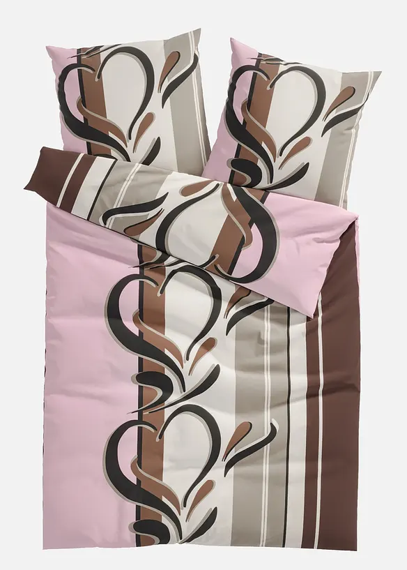 Baumwollmix-Bettwäsche in beige von vorne - bonprix