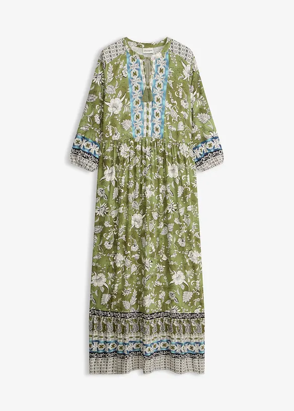 Tunika-Kleid aus fließender Viskose in grün von vorne - bonprix Tunika-Kleid aus fließender Viskose in grün von vorne - bonprix