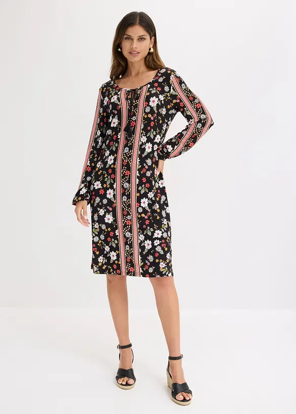 Tunika-Kleid aus softem Viskose-Mix in schwarz von vorne (Totalaufnahme) - bonprix Tunika-Kleid aus softem Viskose-Mix in schwarz von vorne (Totalaufnahme) - bonprix