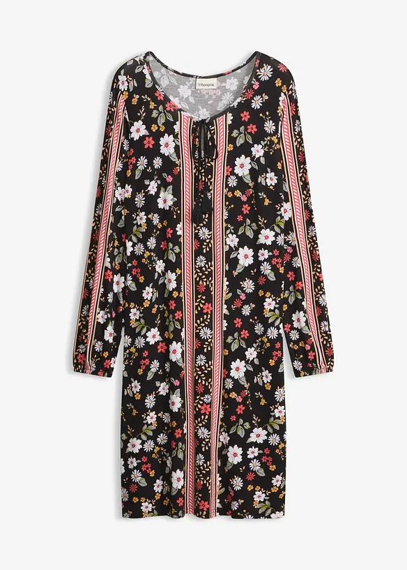Tunika-Kleid aus softem Viskose-Mix in schwarz von vorne - bonprix Tunika-Kleid aus softem Viskose-Mix in schwarz von vorne - bonprix