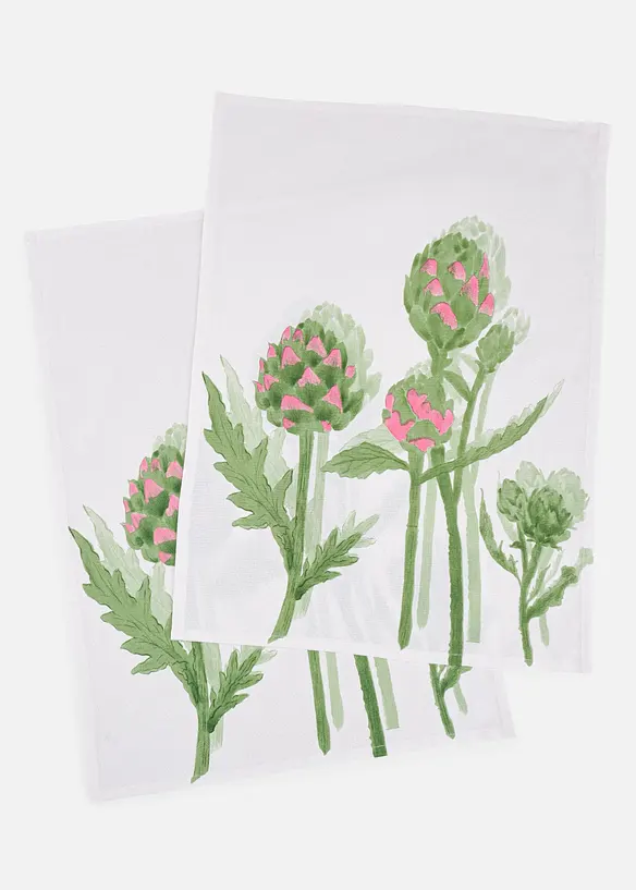 Geschirrtücher aus Bio-Baumwolle (2er Pack) in grün - bonprix