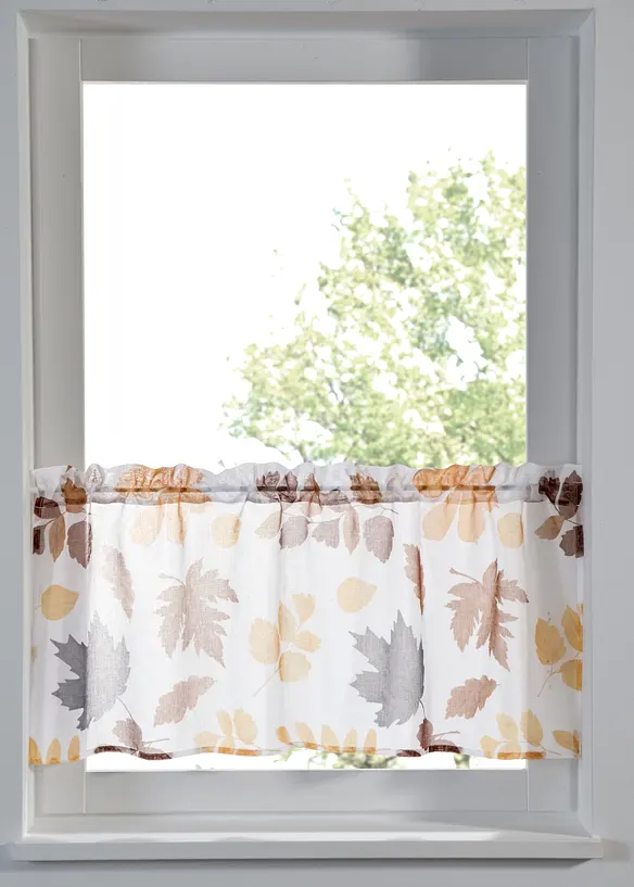 Scheibengardine mit feiner Struktur und recyceltem Polyester in beige - bonprix