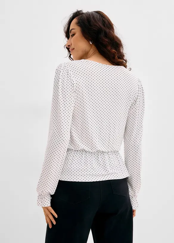 Shirt in Wickeloptik in weiß von hinten (im Anschnitt) - bonprix Shirt in Wickeloptik in weiß von hinten (im Anschnitt) - bonprix
