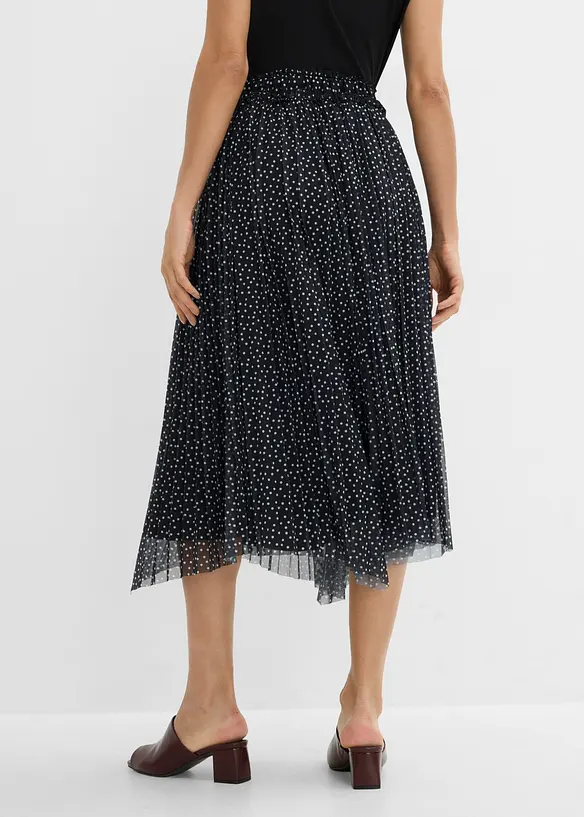 Plissée-Rock in Midi-Länge in schwarz von hinten - bonprix Plissée-Rock in Midi-Länge in schwarz von hinten - bonprix