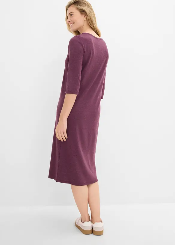 Shirtkleid mit 3/4-Ärmeln in rot von hinten (Totalaufnahme) - bonprix