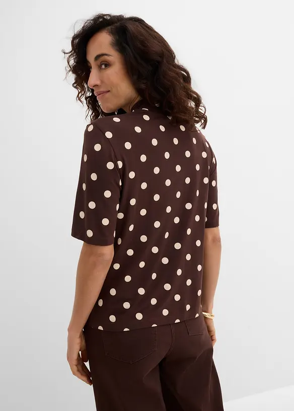 Shirt mit Schluppe in braun von hinten (im Anschnitt) - bonprix