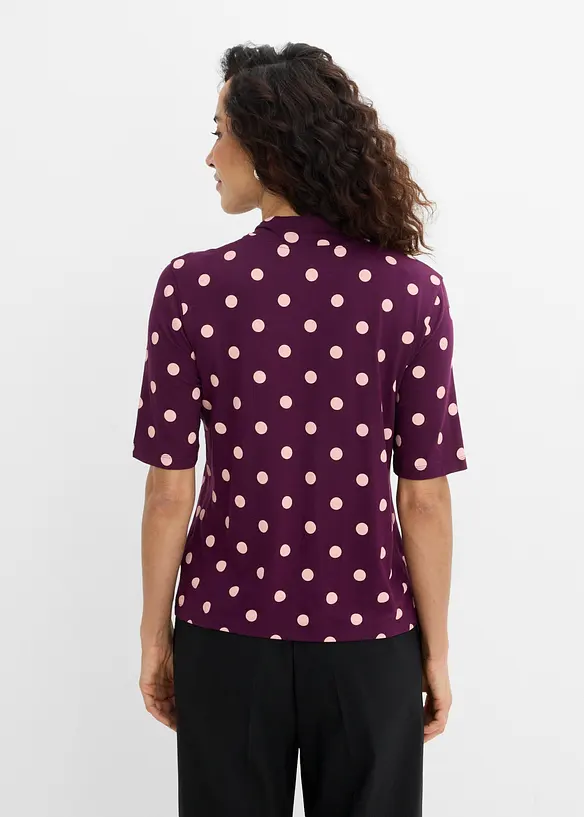 Shirt mit Schluppe in lila von hinten (im Anschnitt) - bonprix