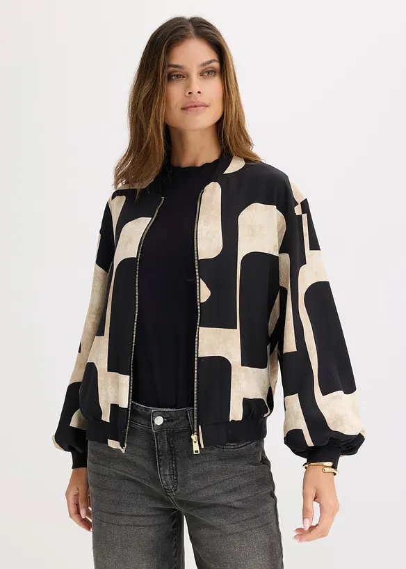Blouson in schwarz von vorne (im Anschnitt) - bonprix