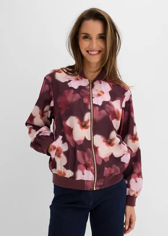 Blouson aus fließendem Satin in rot von vorne (im Anschnitt) - bonprix