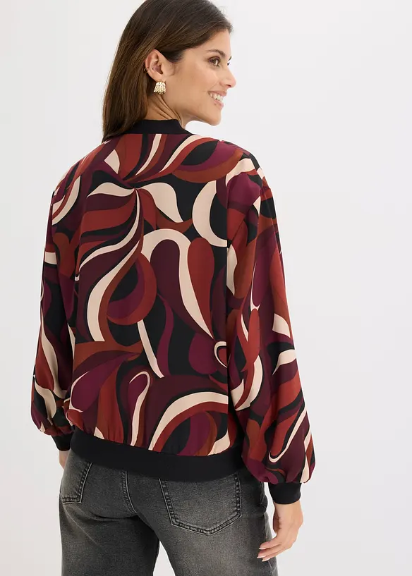 Blouson aus fließendem Satin in rot von hinten (im Anschnitt) - bonprix