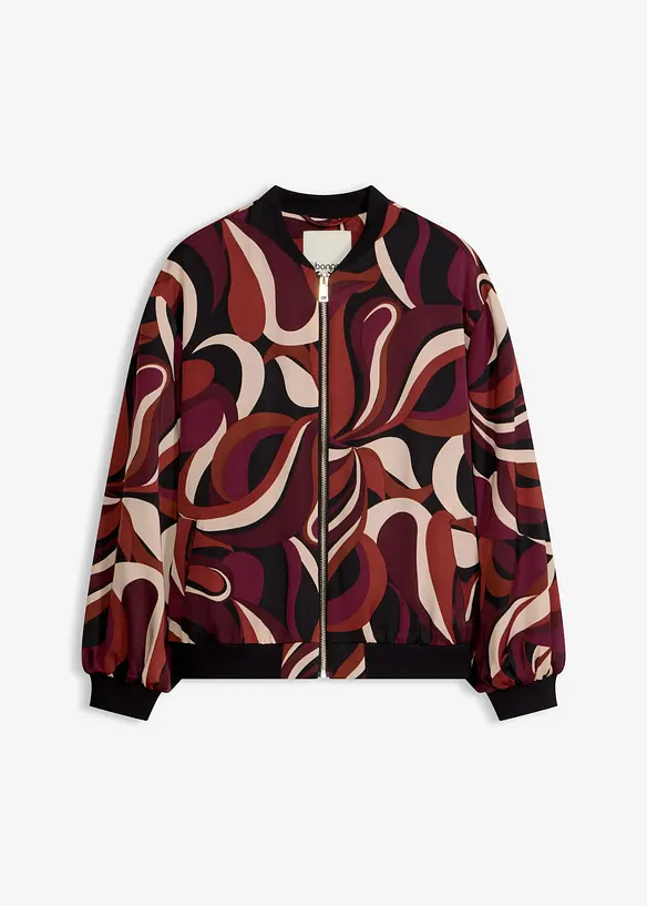 Blouson aus fließendem Satin in rot von vorne - bonprix