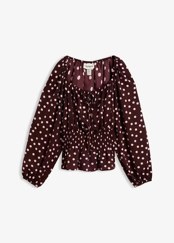 Bluse aus fließendem Satin in lila von vorne - bonprix