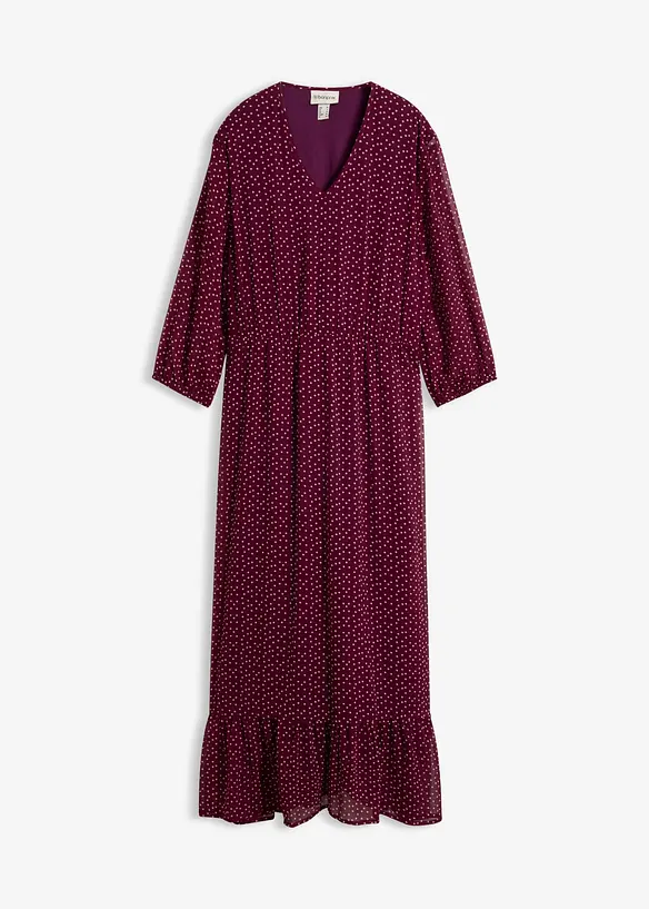 Maxi-Chiffonkleid in lila von vorne - bonprix