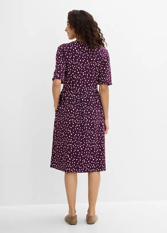 Shirtkleid aus elastischem Baumwoll-Mix in lila von hinten (Totalaufnahme) - bonprix Shirtkleid aus elastischem Baumwoll-Mix in lila von hinten (Totalaufnahme) - bonprix