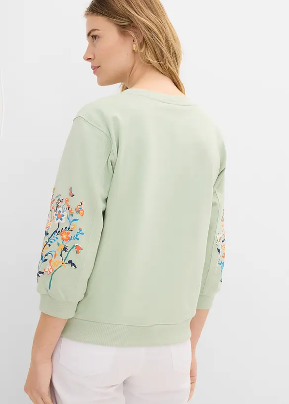 Sweatshirt aus reiner Bio-Baumwolle in grün von hinten (im Anschnitt) - bonprix Sweatshirt aus reiner Bio-Baumwolle in grün von hinten (im Anschnitt) - bonprix