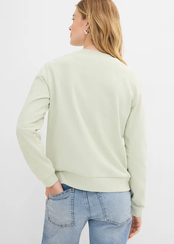 Sweatshirt aus reiner Bio-Baumwolle mit Puffprint in grün von hinten (im Anschnitt) - bonprix Sweatshirt aus reiner Bio-Baumwolle mit Puffprint in grün von hinten (im Anschnitt) - bonprix