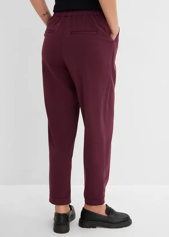 Verkürzte Hose aus Viskose-Mix in rot von hinten - bonprix