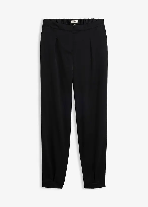 Verkürzte Hose aus Viskose-Mix in schwarz von vorne - bonprix