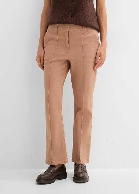 Twillhose aus Baumwoll-Mix in braun von vorne - bonprix