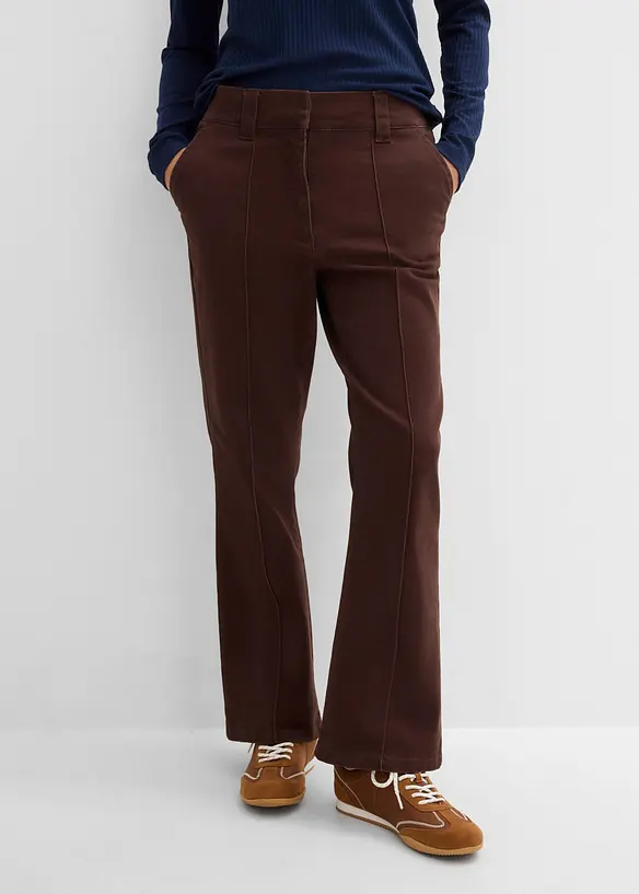 Twillhose aus Baumwoll-Mix in braun von vorne - bonprix