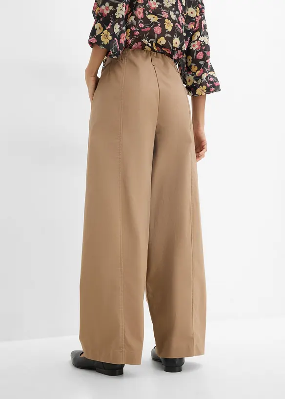 Twill Barrel-Hose in braun von hinten - bonprix
