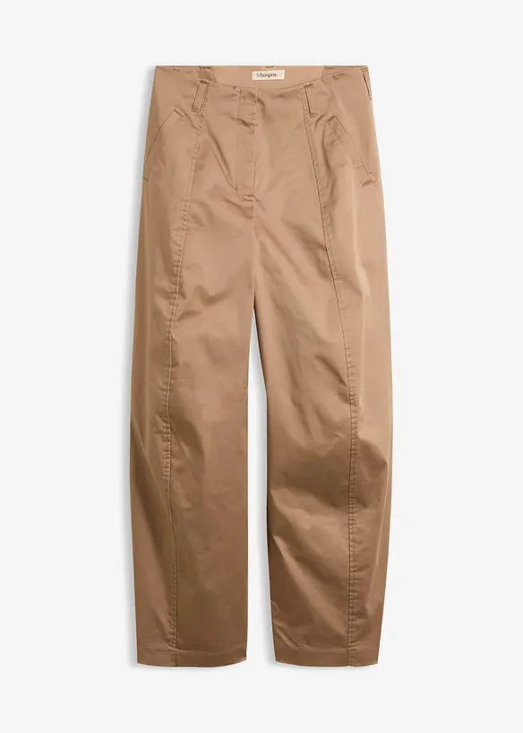 Twill Barrel-Hose in braun von vorne - bonprix