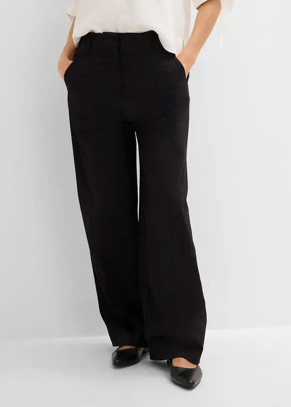 Twill Barrel-Hose in schwarz von vorne - bonprix Twill Barrel-Hose in schwarz von vorne - bonprix