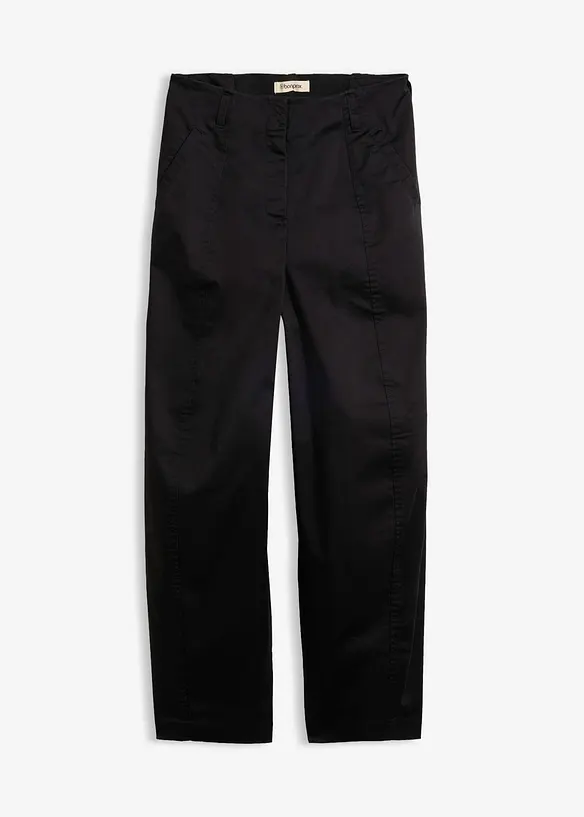 Twill Barrel-Hose in schwarz von vorne - bonprix Twill Barrel-Hose in schwarz von vorne - bonprix